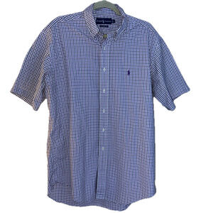 Ralph Lauren Purple/Black Short Sleeve Button Down Classic Fit Men's Shirt L